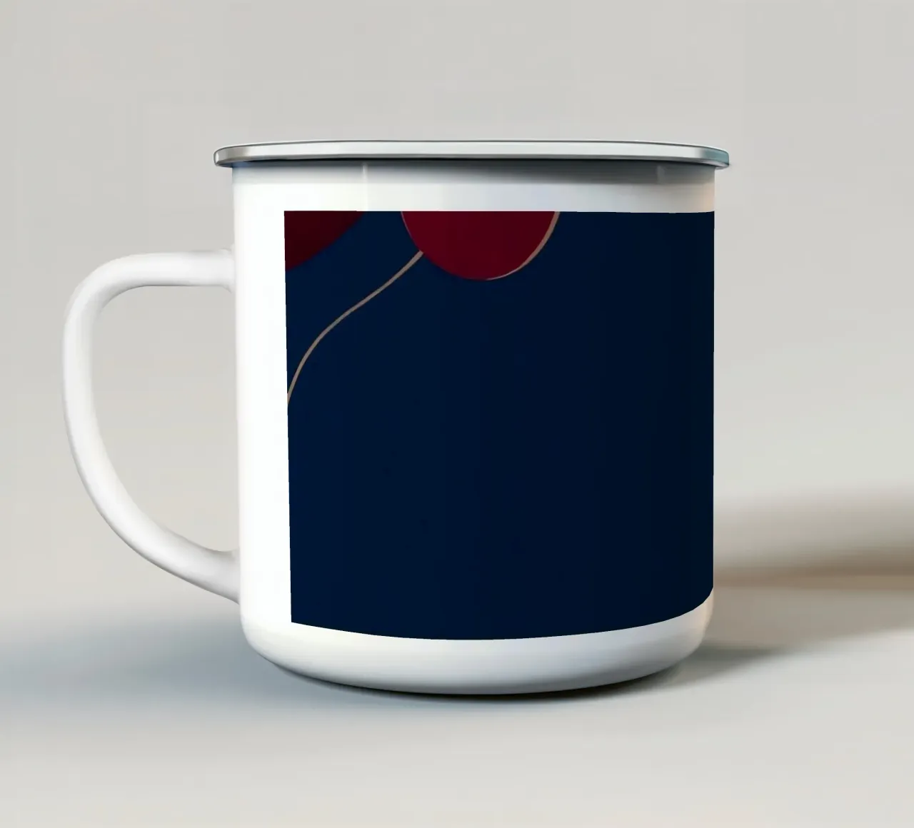 Elegant floral design featuring intricate patterns deep blue enamel mug by DesignDoodle
