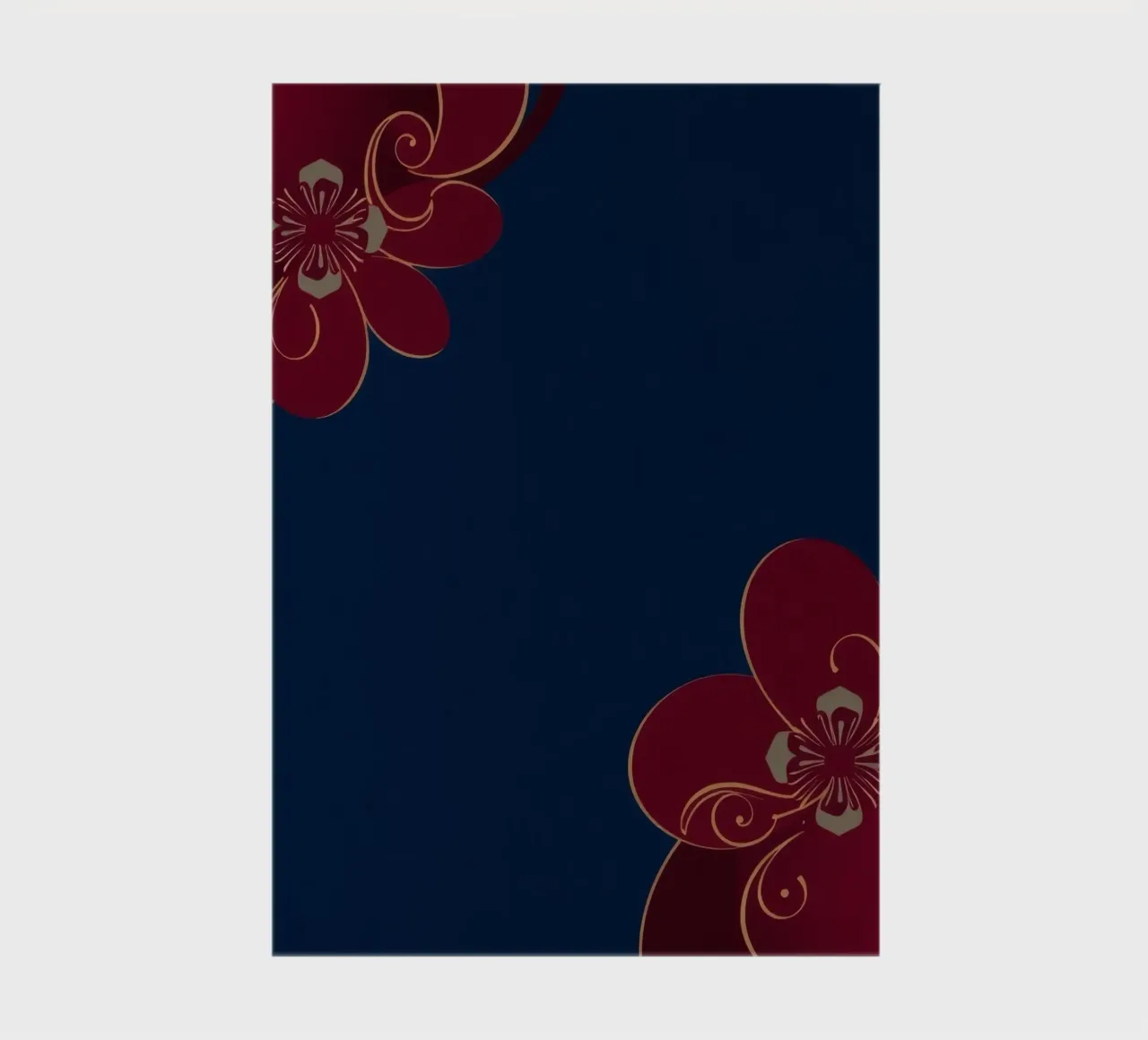 Elegant floral design featuring intricate patterns deep blue notebook by DesignDoodle