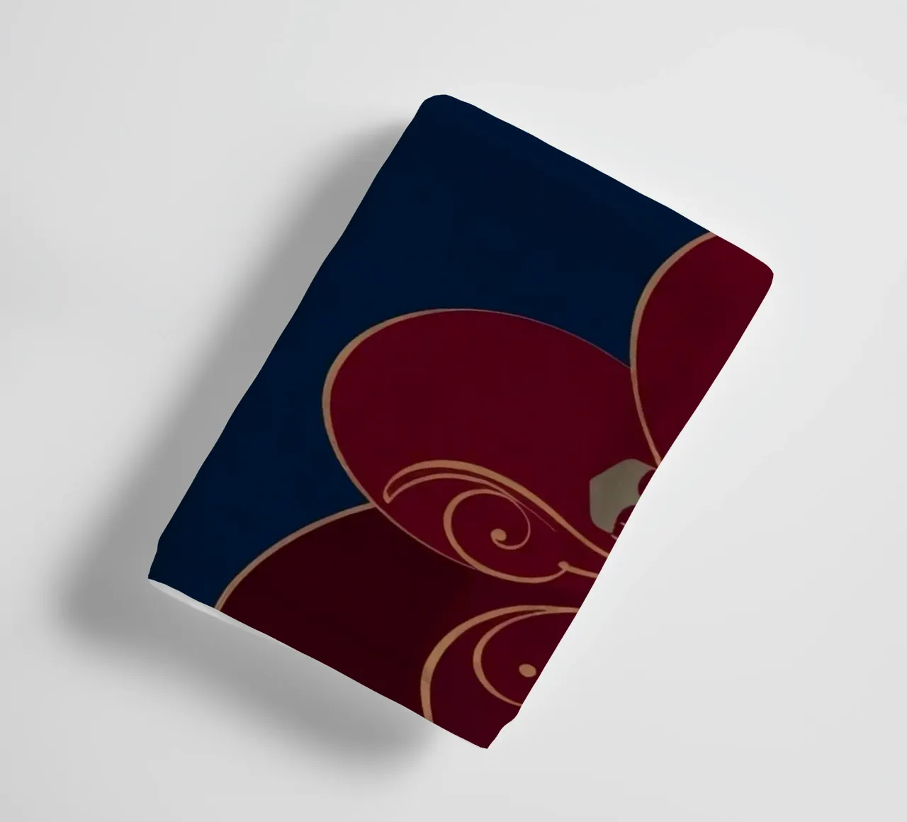 Elegant floral design featuring intricate patterns deep blue towel by DesignDoodle