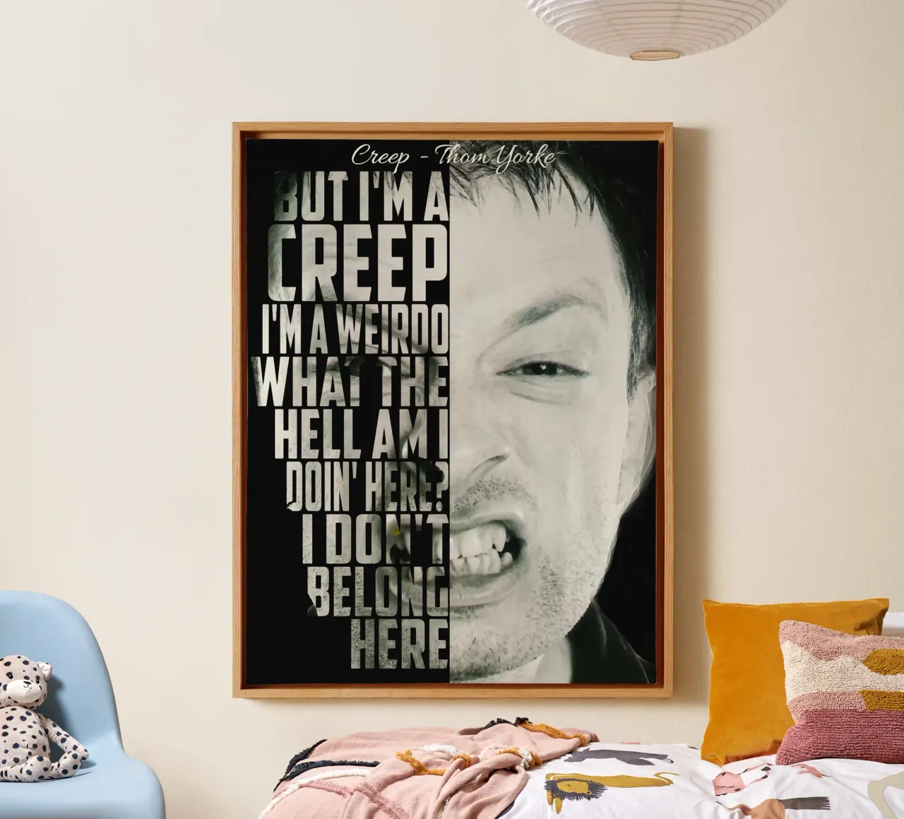 Creep Text art canvas with Floater frame by Gunawan Rb