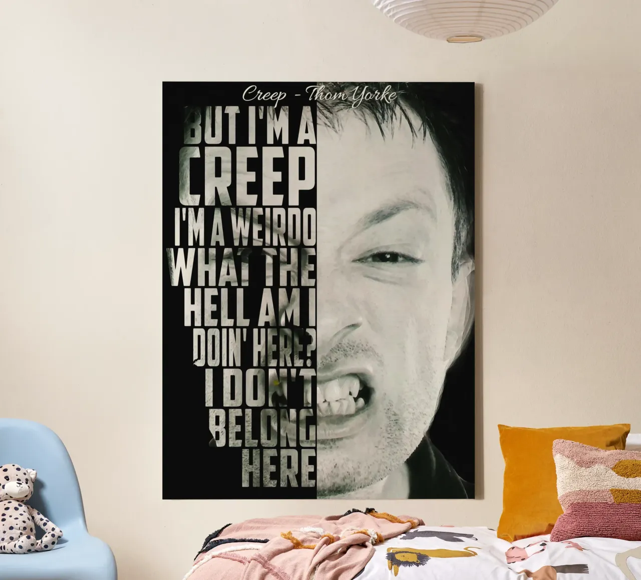 Creep Text art canvas with Floater frame by Gunawan Rb