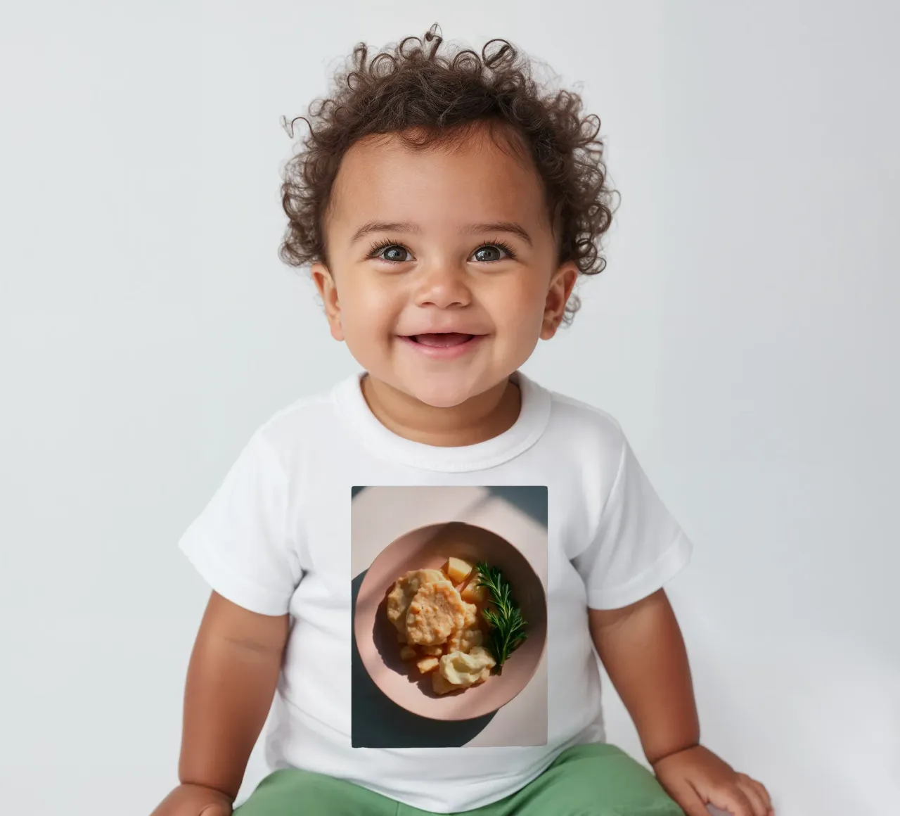 Deliziosi ravioli serviti in una ciotola con erbe fresche maglietta neonato da DesignDoodle