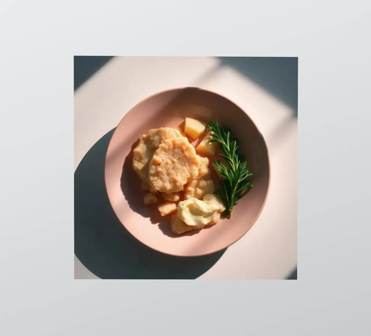 Deliziosi ravioli serviti in una ciotola con erbe fresche adesivo da DesignDoodle