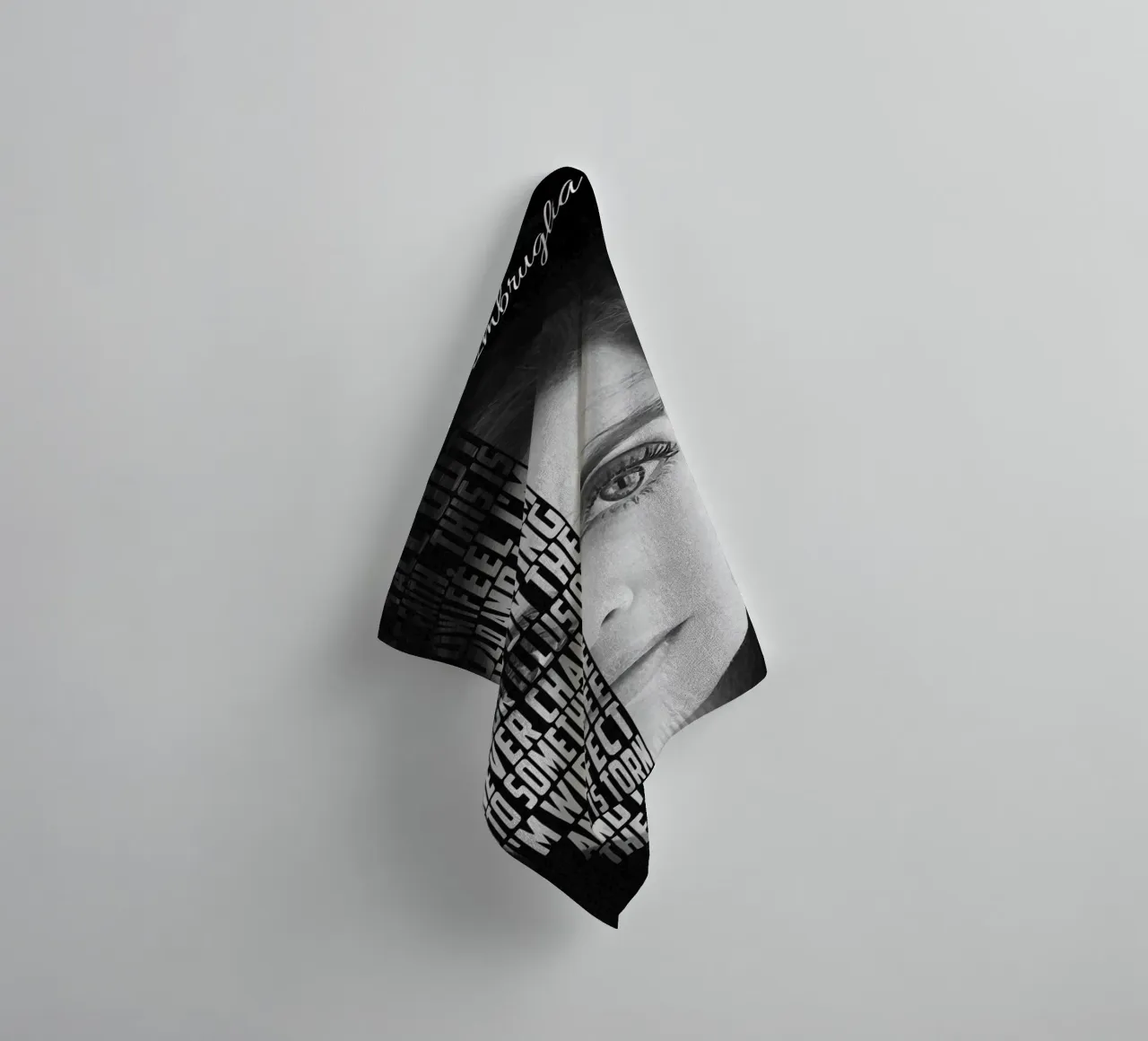 Torn Text art towel by Gunawan Rb