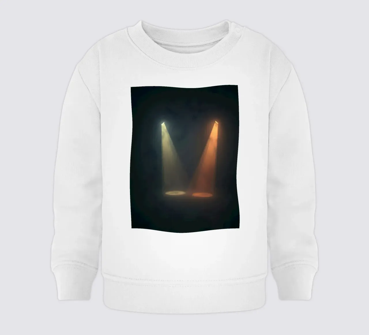 Due fasci di luce contrastanti illuminano un palcoscenico nebbioso felpa neonato da DesignDoodle