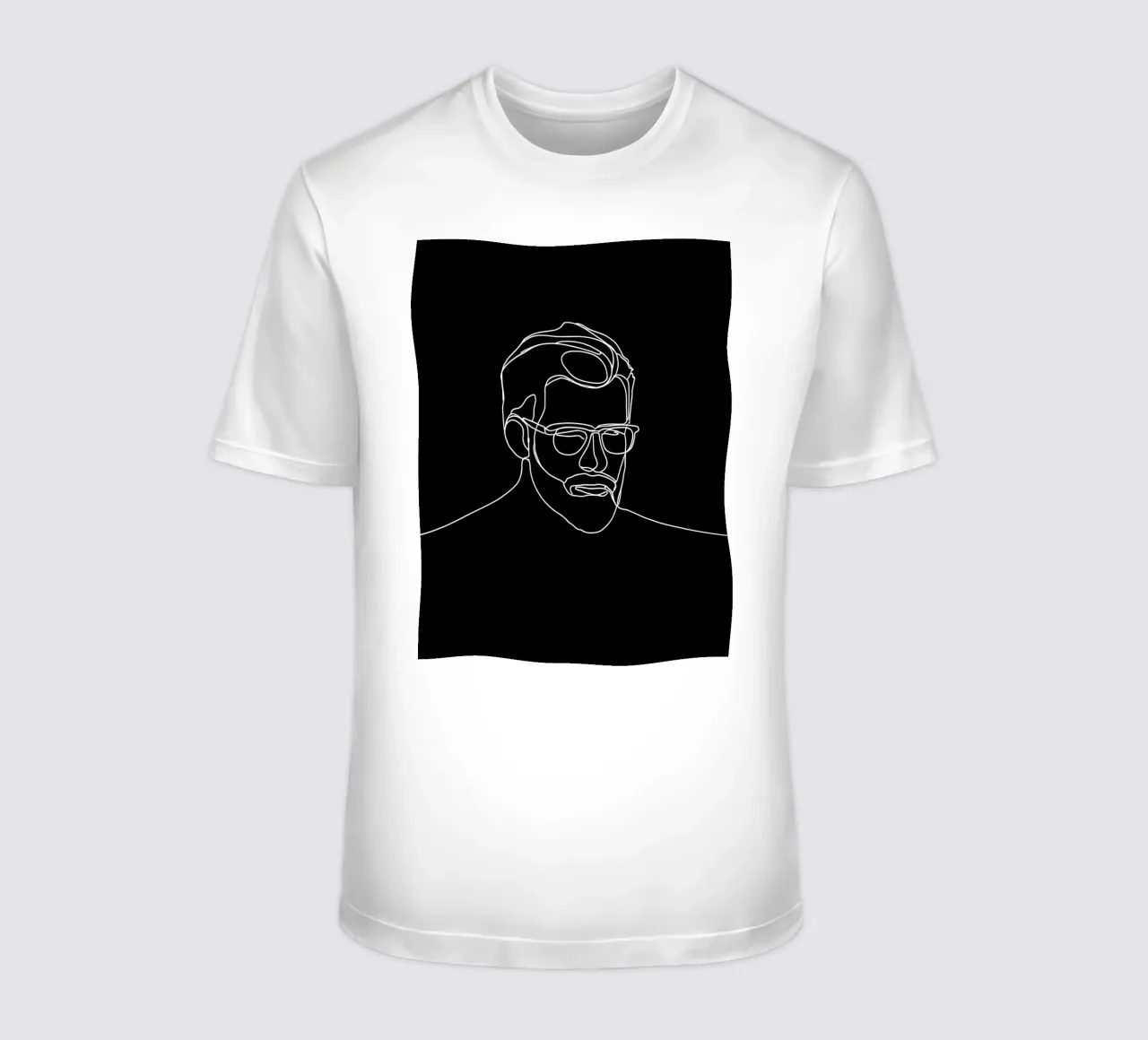 Minimalist Line Drawing of a Man with Glasses | Modern Abstr t-shirt by Viv Line Art