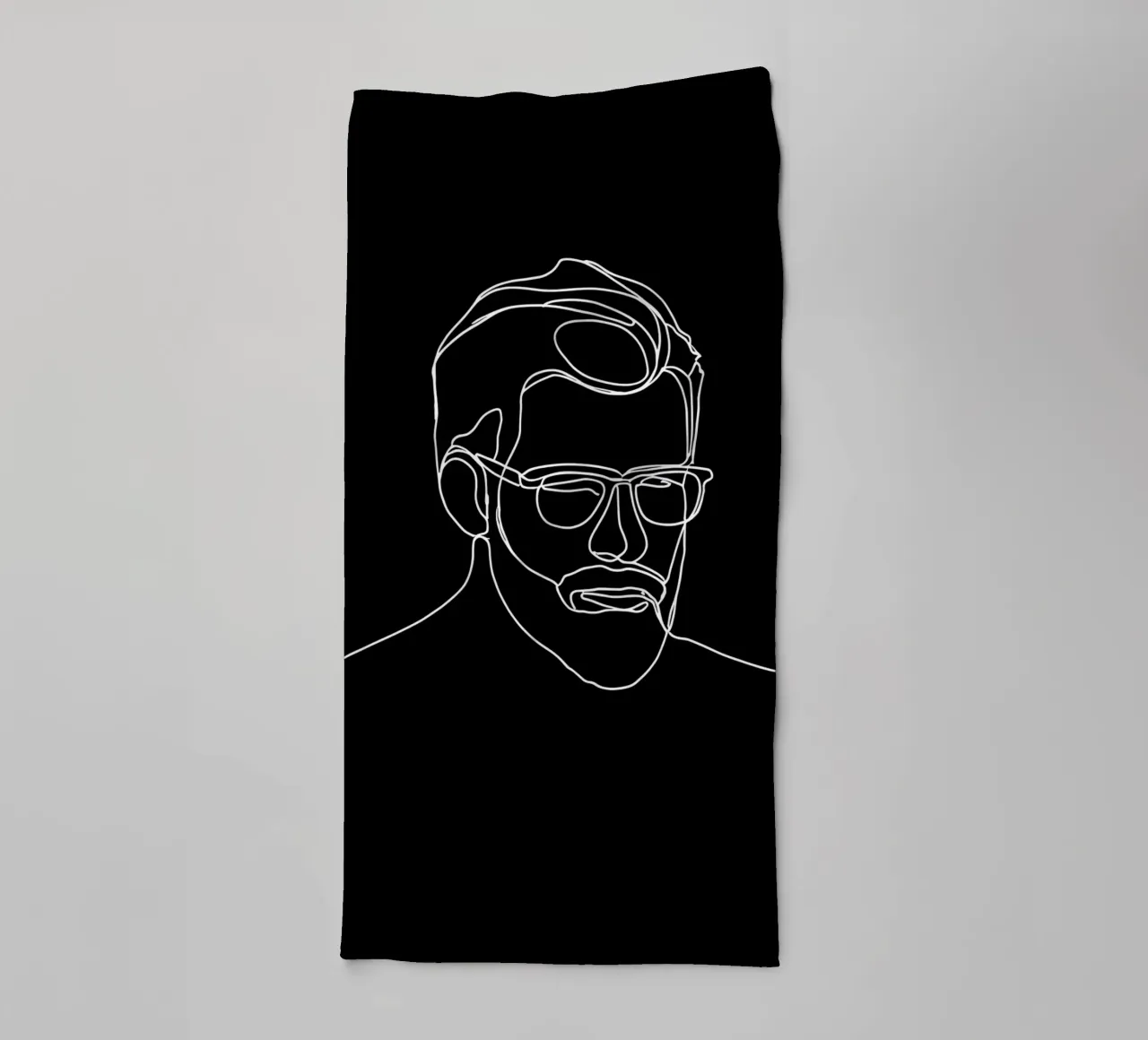 Minimalist Line Drawing of a Man with Glasses | Modern Abstr towel by Viv Line Art