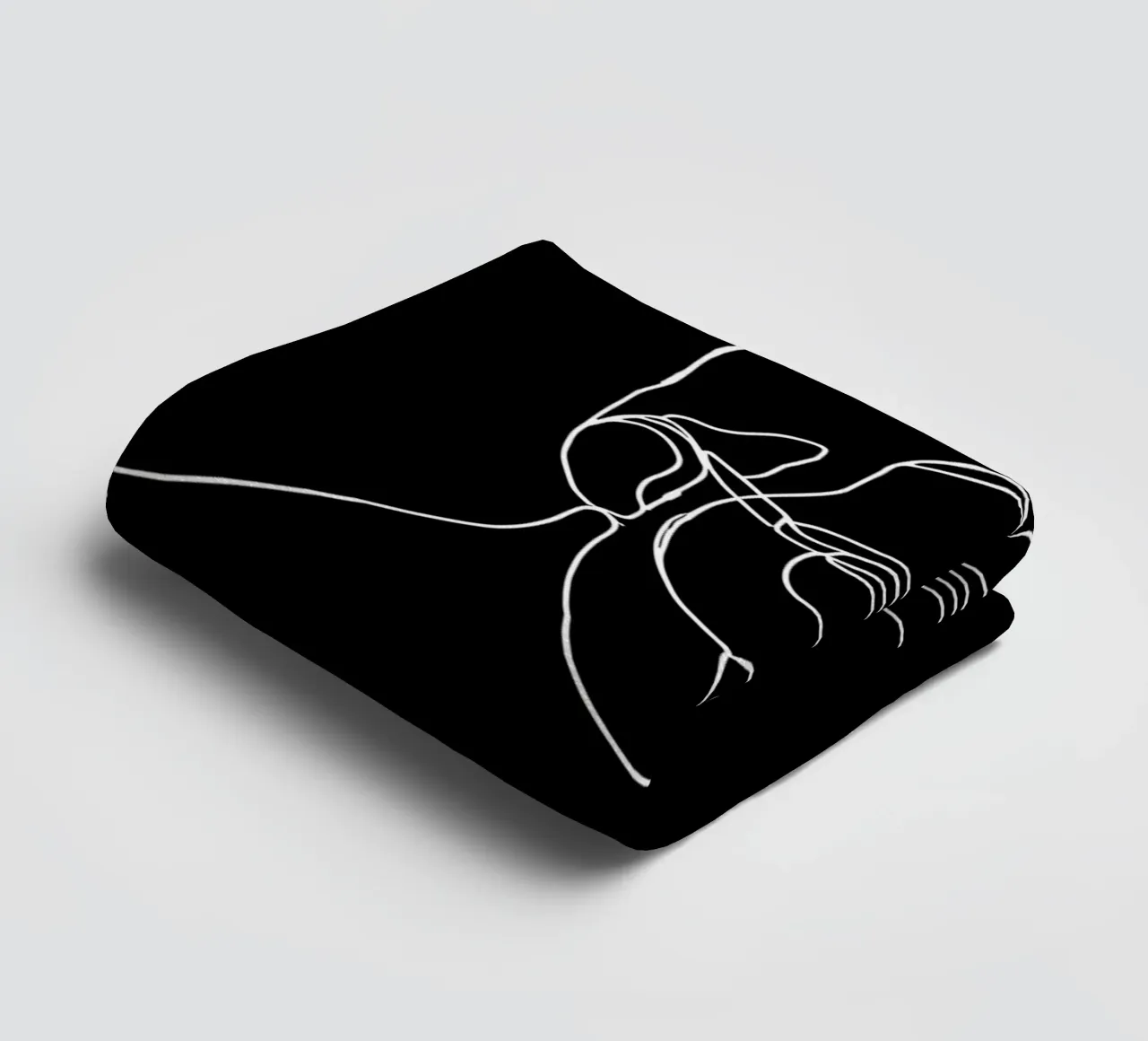 Minimalist Line Drawing of a Man with Glasses | Modern Abstr towel by Viv Line Art