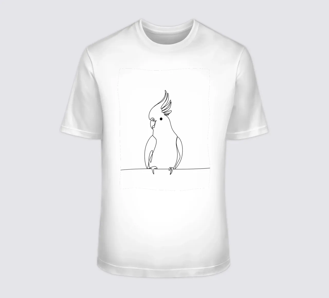 Minimalist Line Drawing of a Cockatoo | Modern Abstract Art t-shirt by Viv Line Art