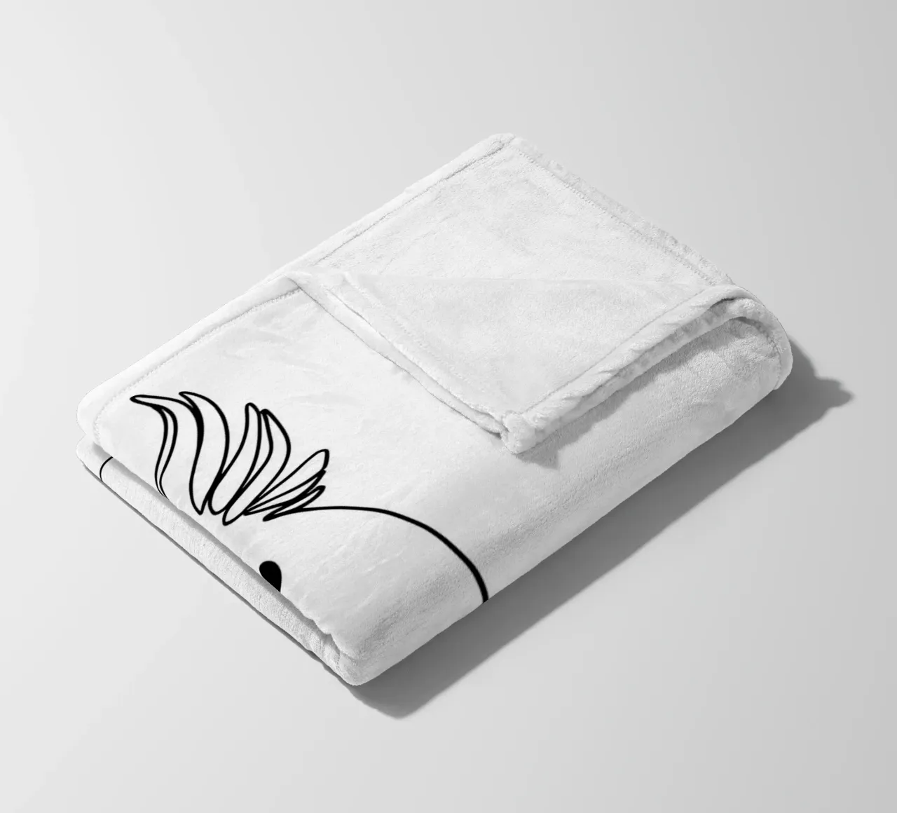 Minimalist Line Drawing of a Cockatoo | Modern Abstract Art fleece blanket by Viv Line Art
