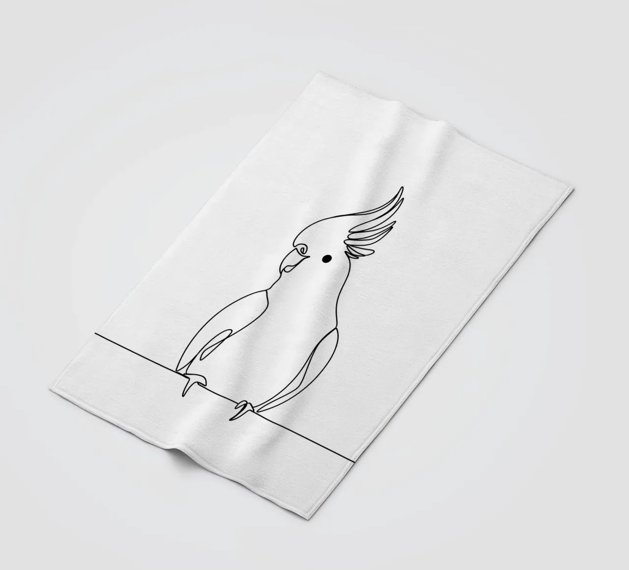 Minimalist Line Drawing of a Cockatoo | Modern Abstract Art fleece blanket by Viv Line Art