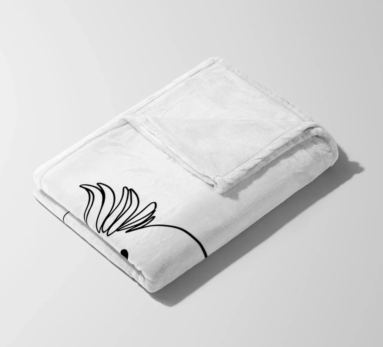Minimalist Line Drawing of a Cockatoo | Modern Abstract Art fleece blanket by Viv Line Art