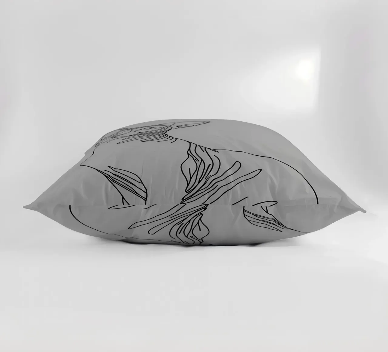 Minimalist Line Drawing of a Sphynx Cat | Modern Abstract Ar decorative cushion by Viv Line Art