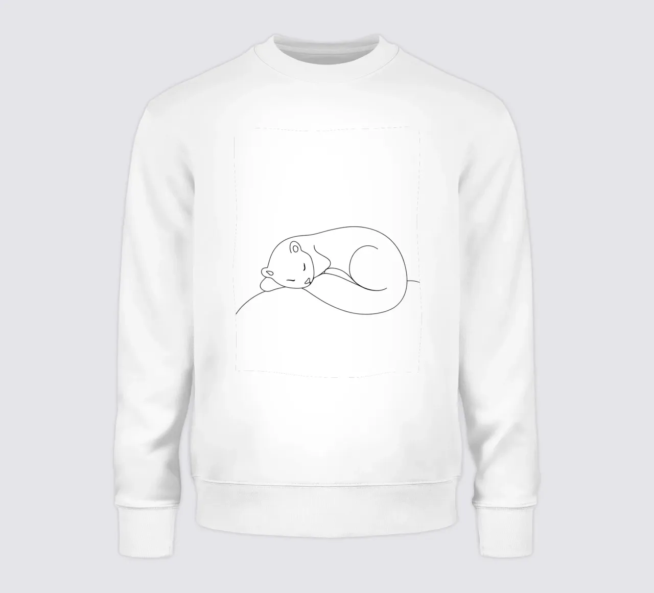 Disegno lineare minimalista di una lontra addormentata | Modern Abstrac felpa da Viv Line Art