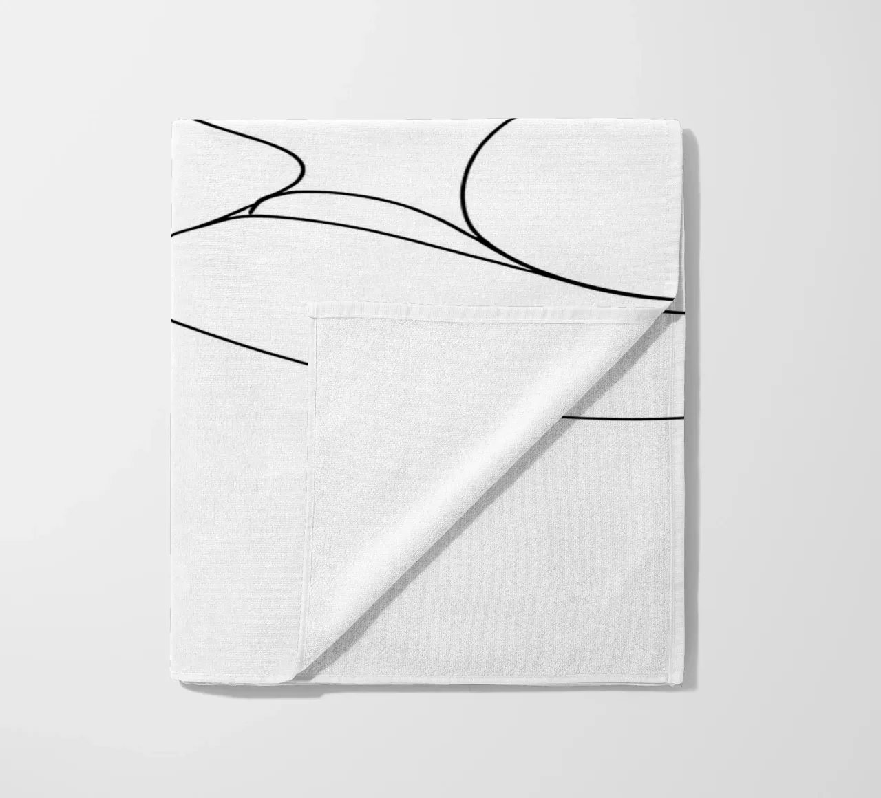 Disegno lineare minimalista di una lontra addormentata | Modern Abstrac telo mare da Viv Line Art