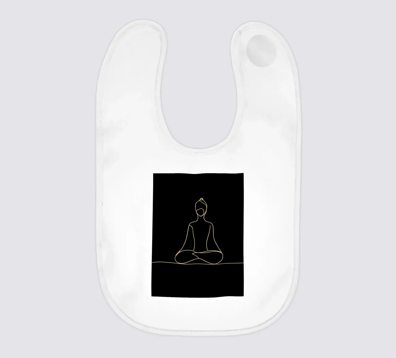 Dessin minimaliste d'un homme en méditation | Modern Abstrac bavoir de Viv Line Art