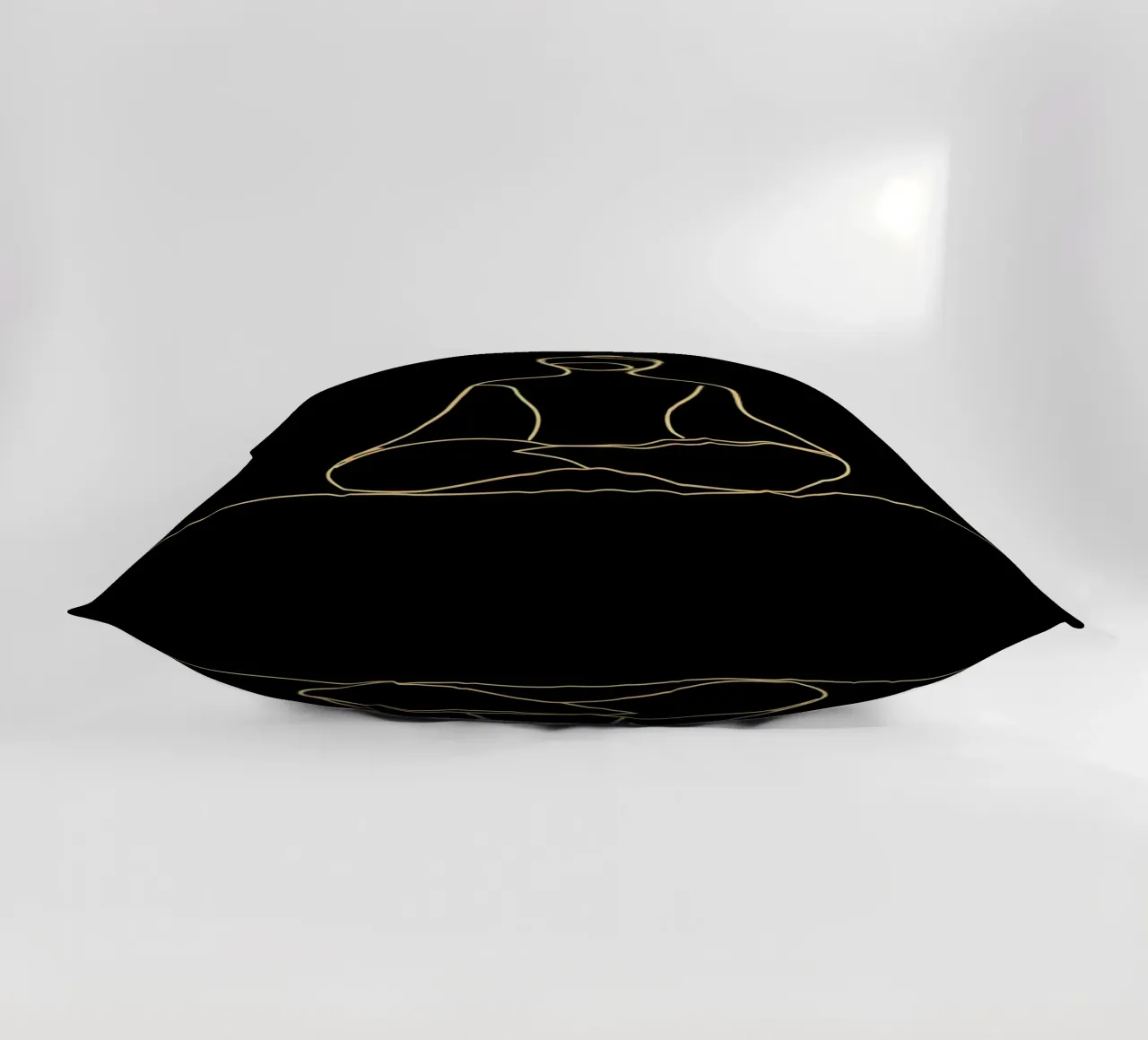 Minimalist Line Drawing of a Meditating Man | Modern Abstrac decorative cushion by Viv Line Art