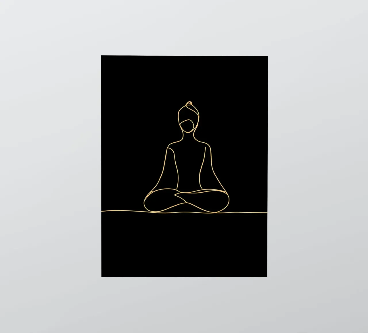Minimalist Line Drawing of a Meditating Man | Modern Abstrac sticker by Viv Line Art