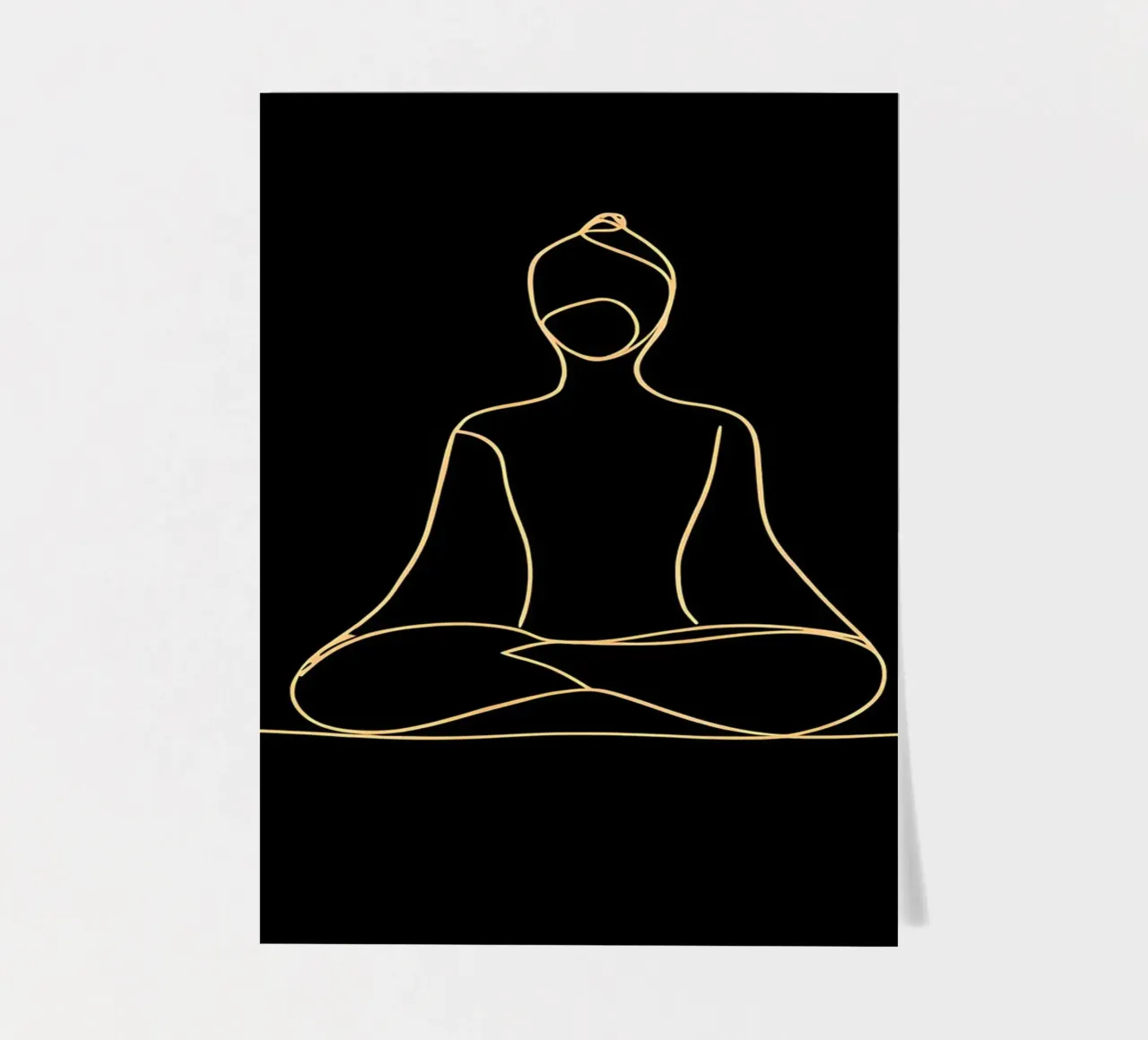 Minimalistische Strichzeichnung eines meditierenden Mannes | Modern Abstrac Stickerbogen von Viv Line Art