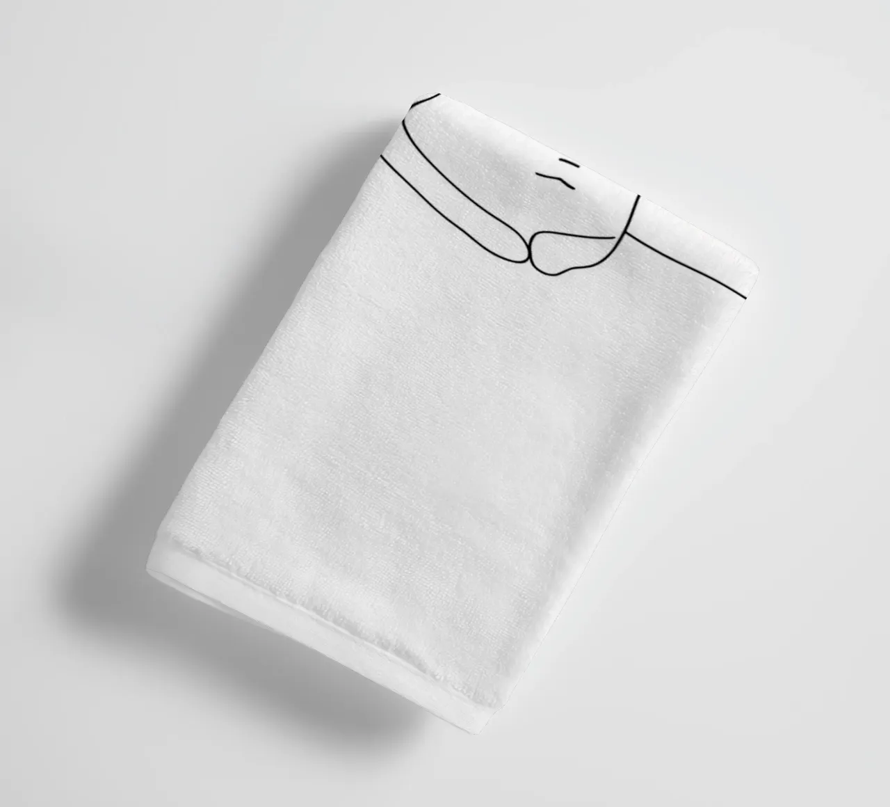 Minimalist Line Drawing of a Cat Sleeping | Modern Abstract towel by Viv Line Art