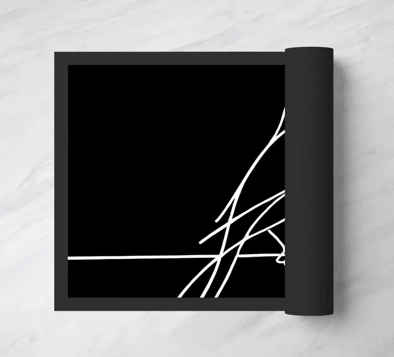 Minimalist Line Drawing of a Bird on a Wire | Modern Abstrac doormat by Viv Line Art