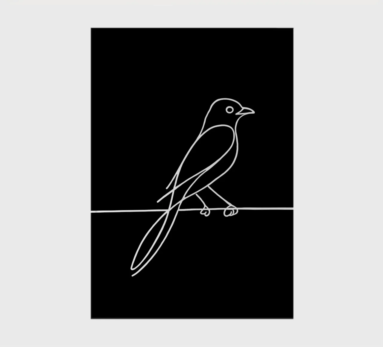 Minimalist Line Drawing of a Bird on a Wire | Modern Abstrac notebook by Viv Line Art