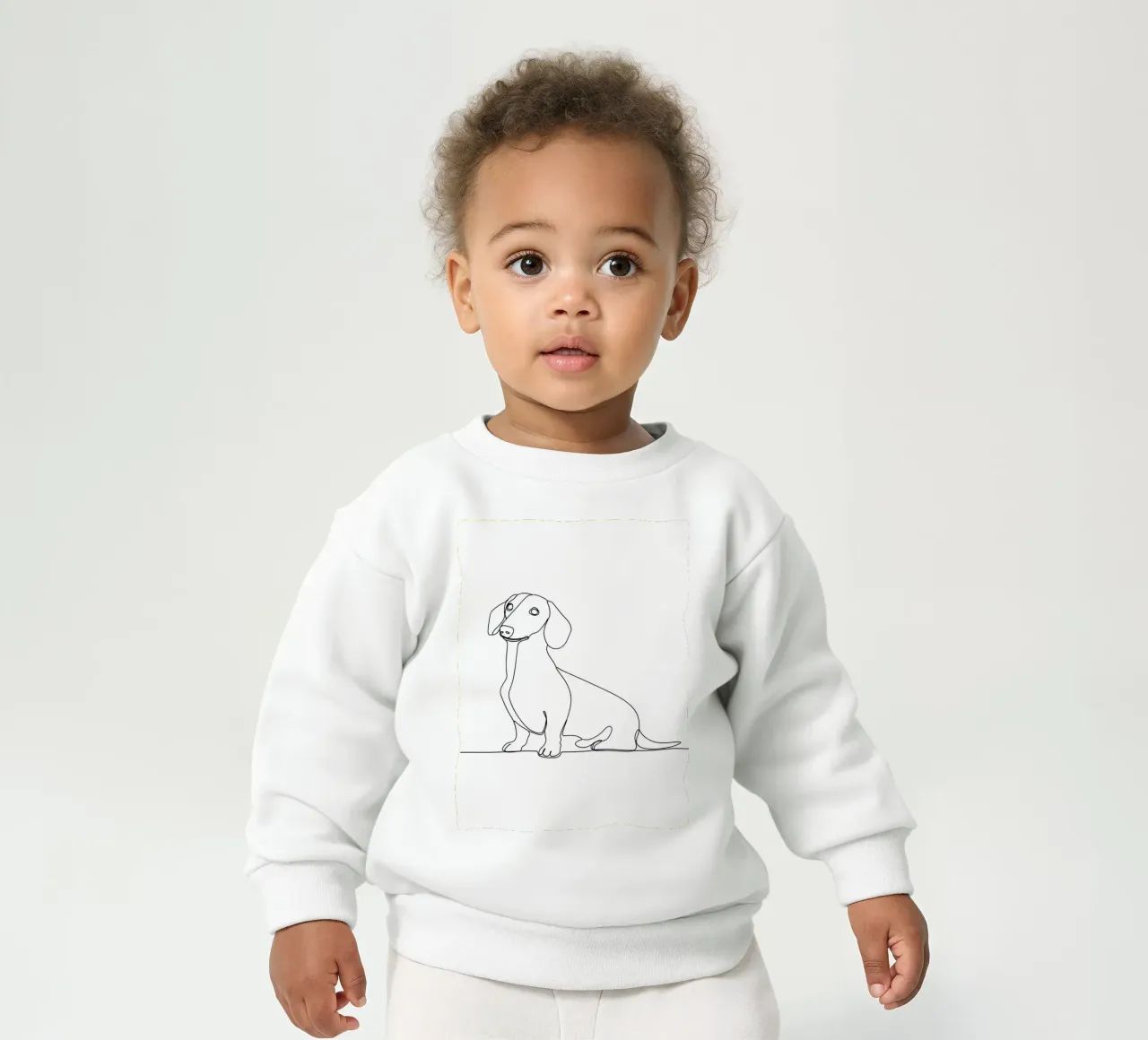 Dessin au trait minimaliste d'un teckel | Modern Abstract Art sweat pour bébé de Viv Line Art