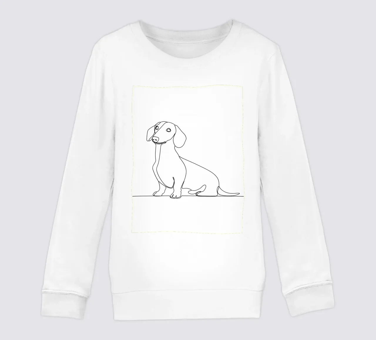 Dessin au trait minimaliste d'un teckel | Modern Abstract Art sweat enfant de Viv Line Art