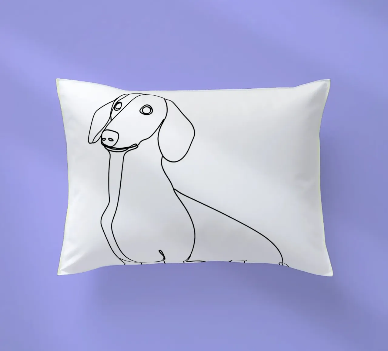 Minimalist Line Drawing of a Dachshund | Modern Abstract Art decorative cushion by Viv Line Art