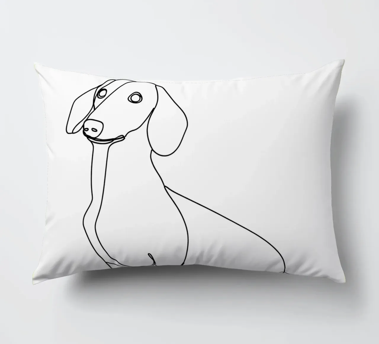 Minimalist Line Drawing of a Dachshund | Modern Abstract Art decorative cushion by Viv Line Art