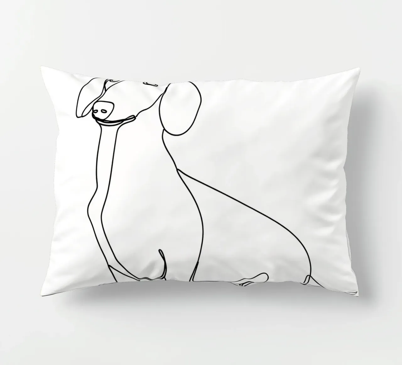 Minimalist Line Drawing of a Dachshund | Modern Abstract Art decorative cushion by Viv Line Art