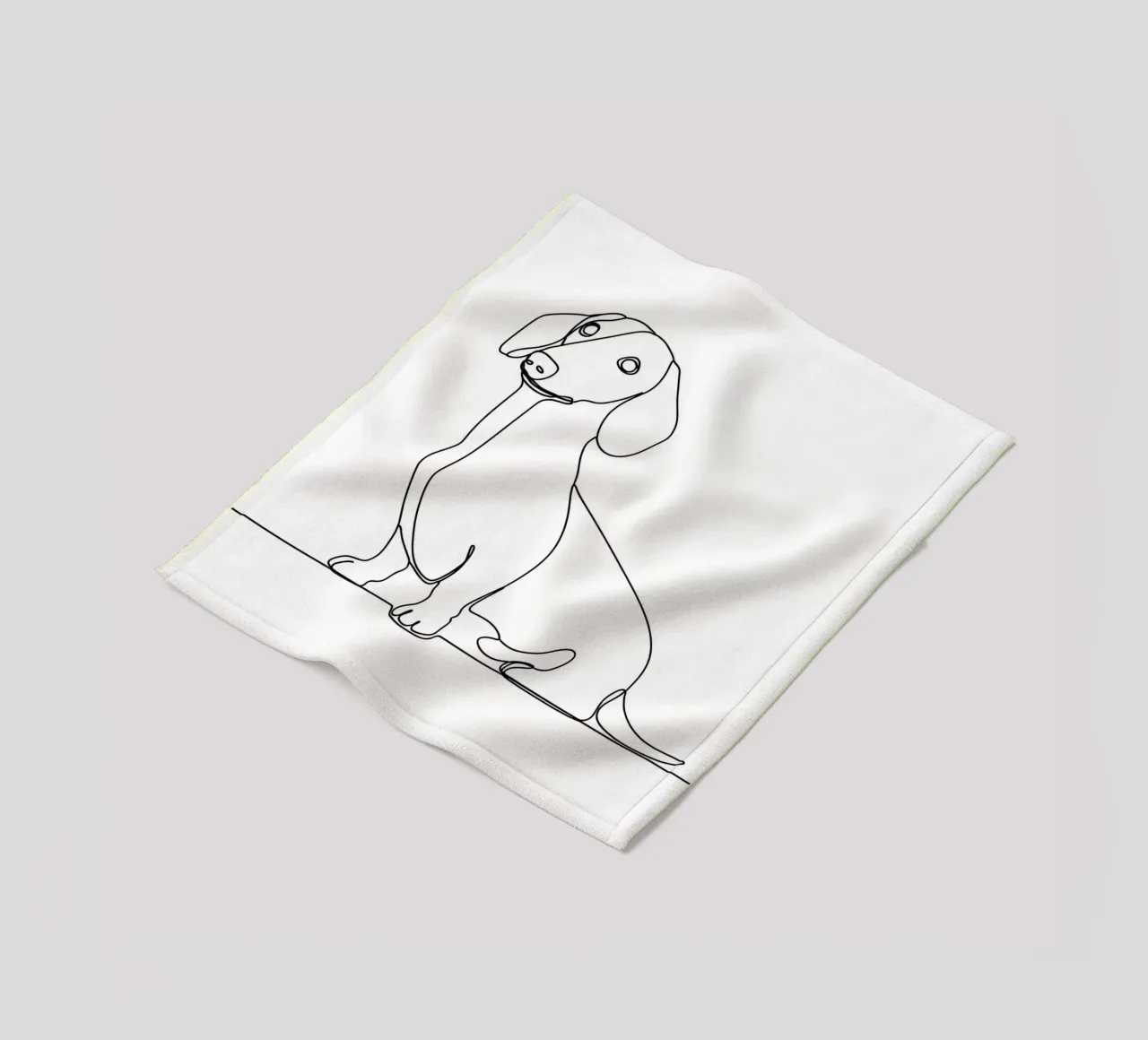 Minimalistische Strichzeichnung eines Dackels | Moderne abstrakte Kunst Fleecedecke von Viv Line Art
