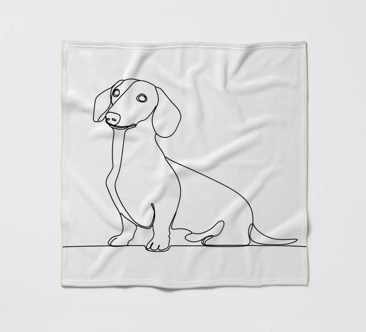 Minimalistische Strichzeichnung eines Dackels | Moderne abstrakte Kunst Fleecedecke von Viv Line Art