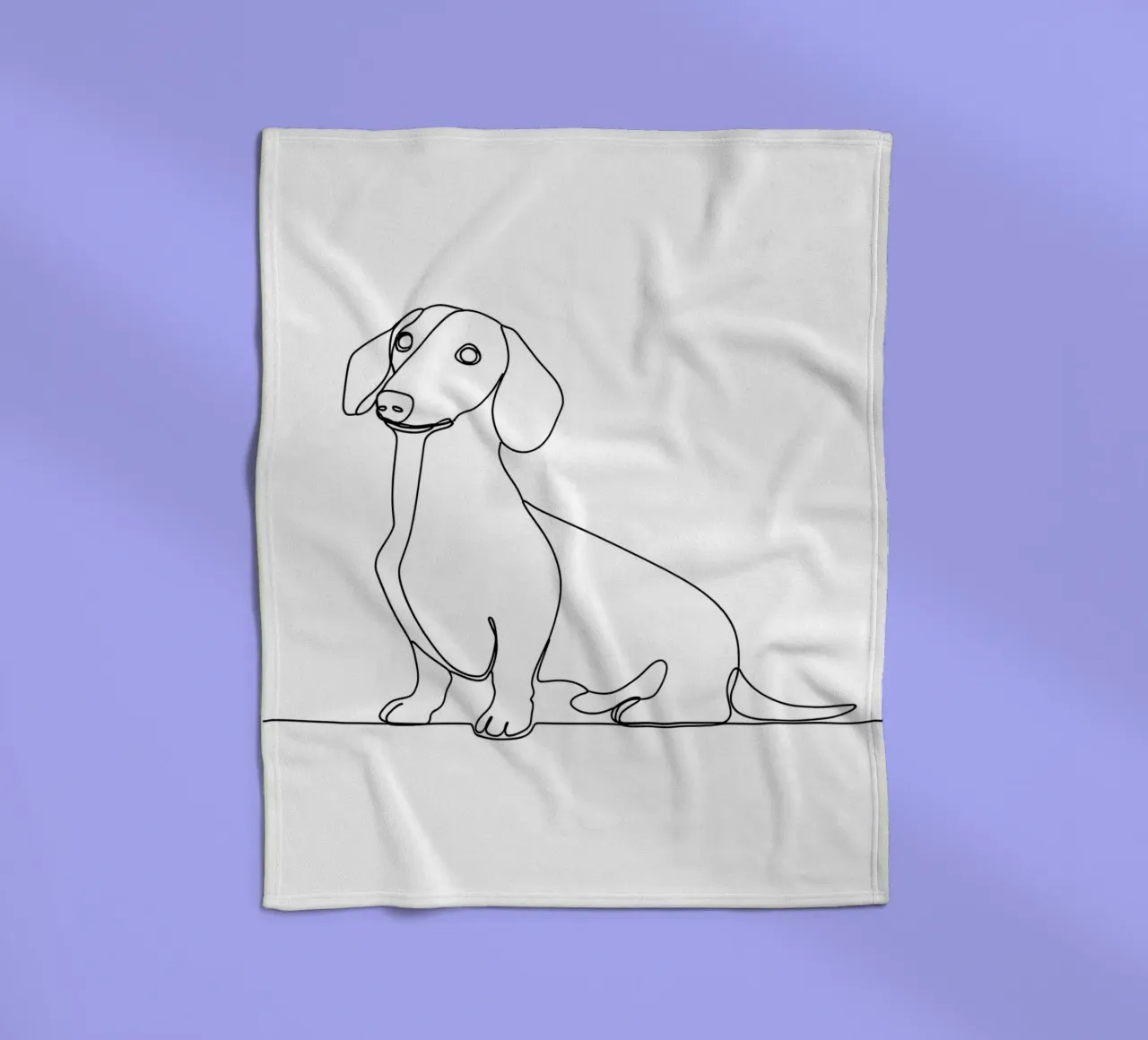 Minimalistische Strichzeichnung eines Dackels | Moderne abstrakte Kunst Fleecedecke von Viv Line Art