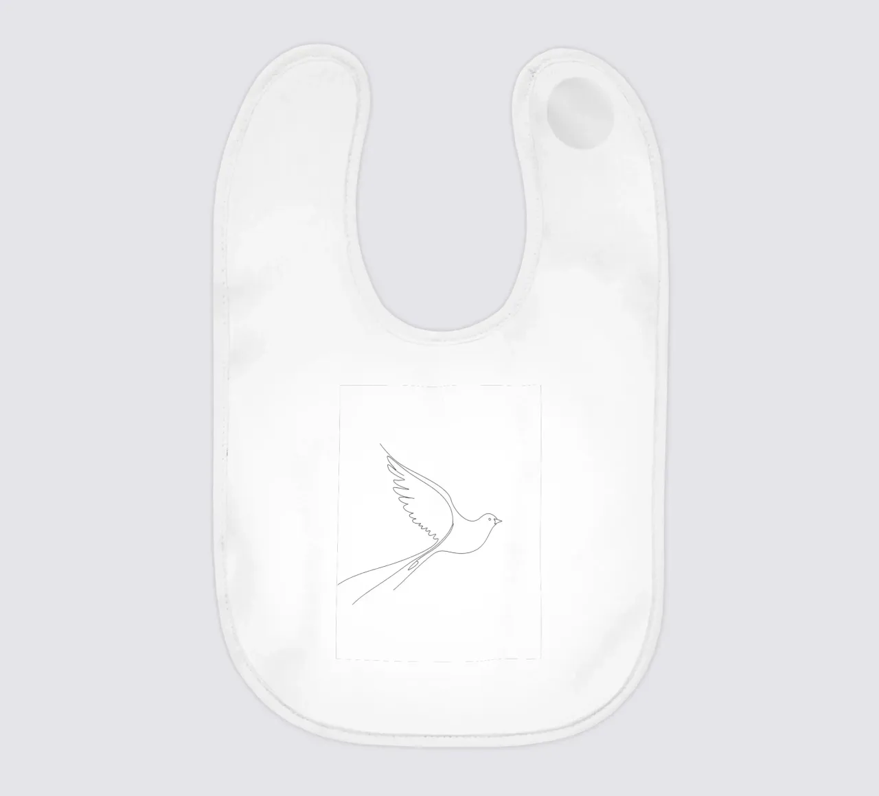 Minimalist Line Drawing of a Dove | Modern Abstract Art baby bib by Viv Line Art