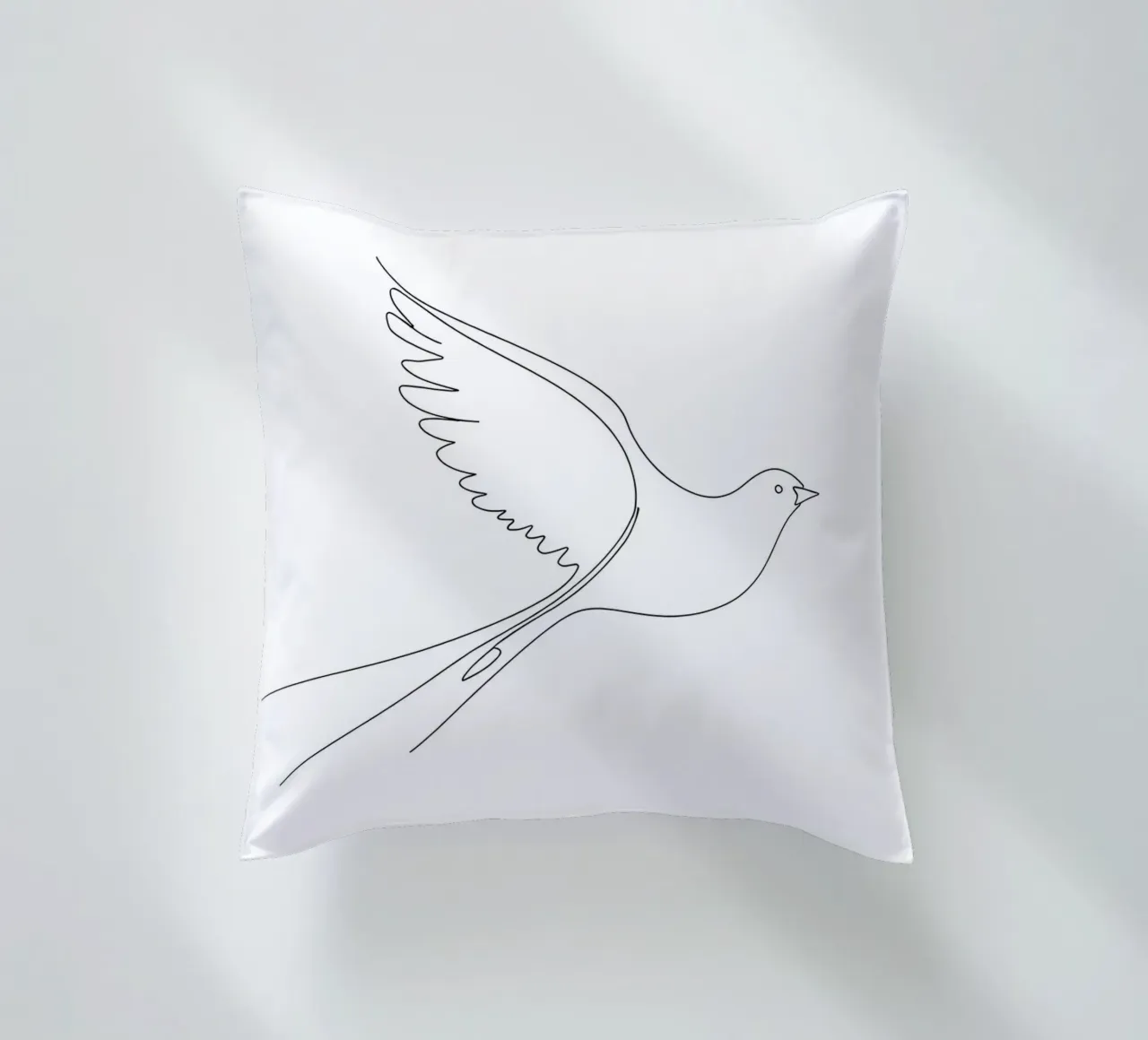 Minimalist Line Drawing of a Dove | Modern Abstract Art decorative cushion by Viv Line Art