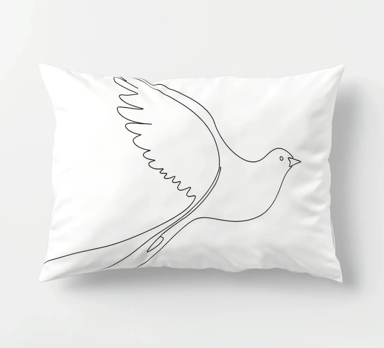 Minimalist Line Drawing of a Dove | Modern Abstract Art decorative cushion by Viv Line Art