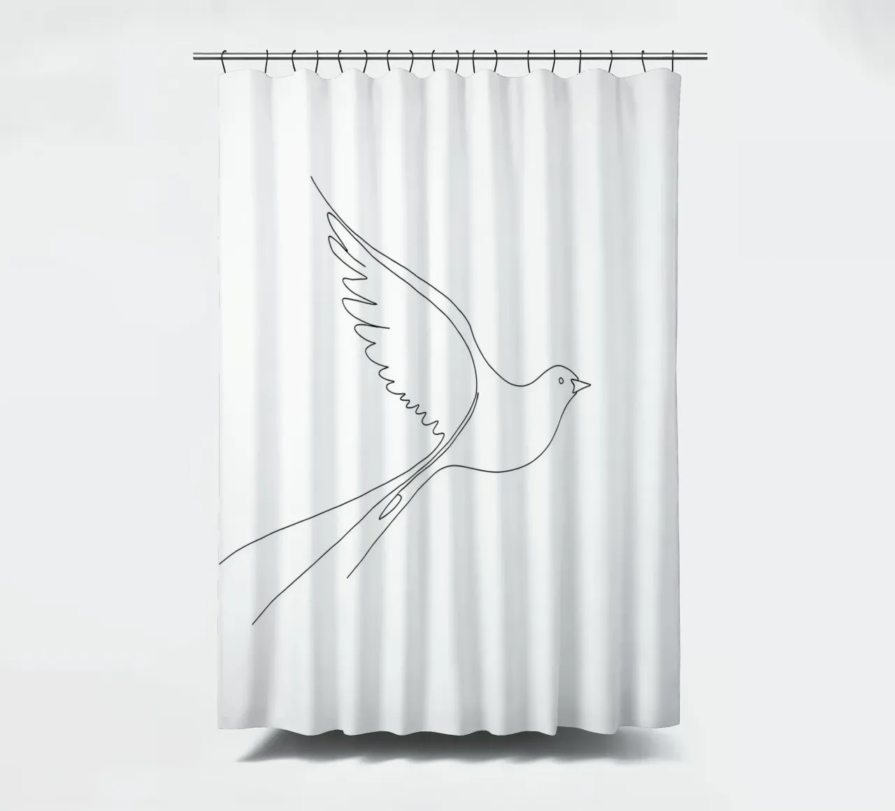 Dessin au trait minimaliste d'une colombe | Modern Abstract Art rideau de douche de Viv Line Art