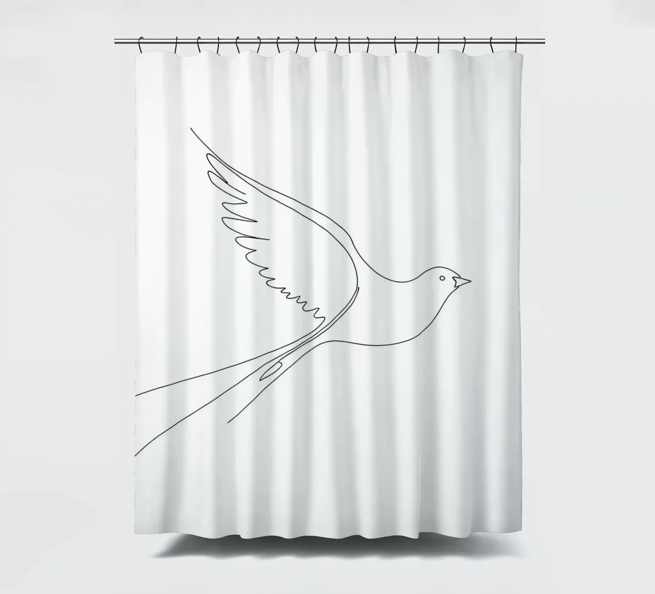 Dessin au trait minimaliste d'une colombe | Modern Abstract Art rideau de douche de Viv Line Art