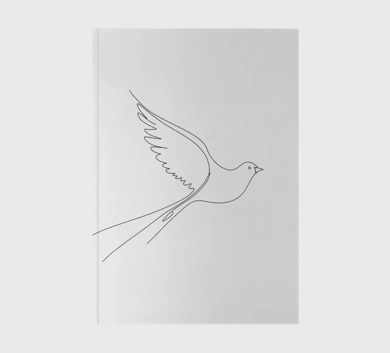 Minimalist Line Drawing of a Dove | Modern Abstract Art notebook by Viv Line Art