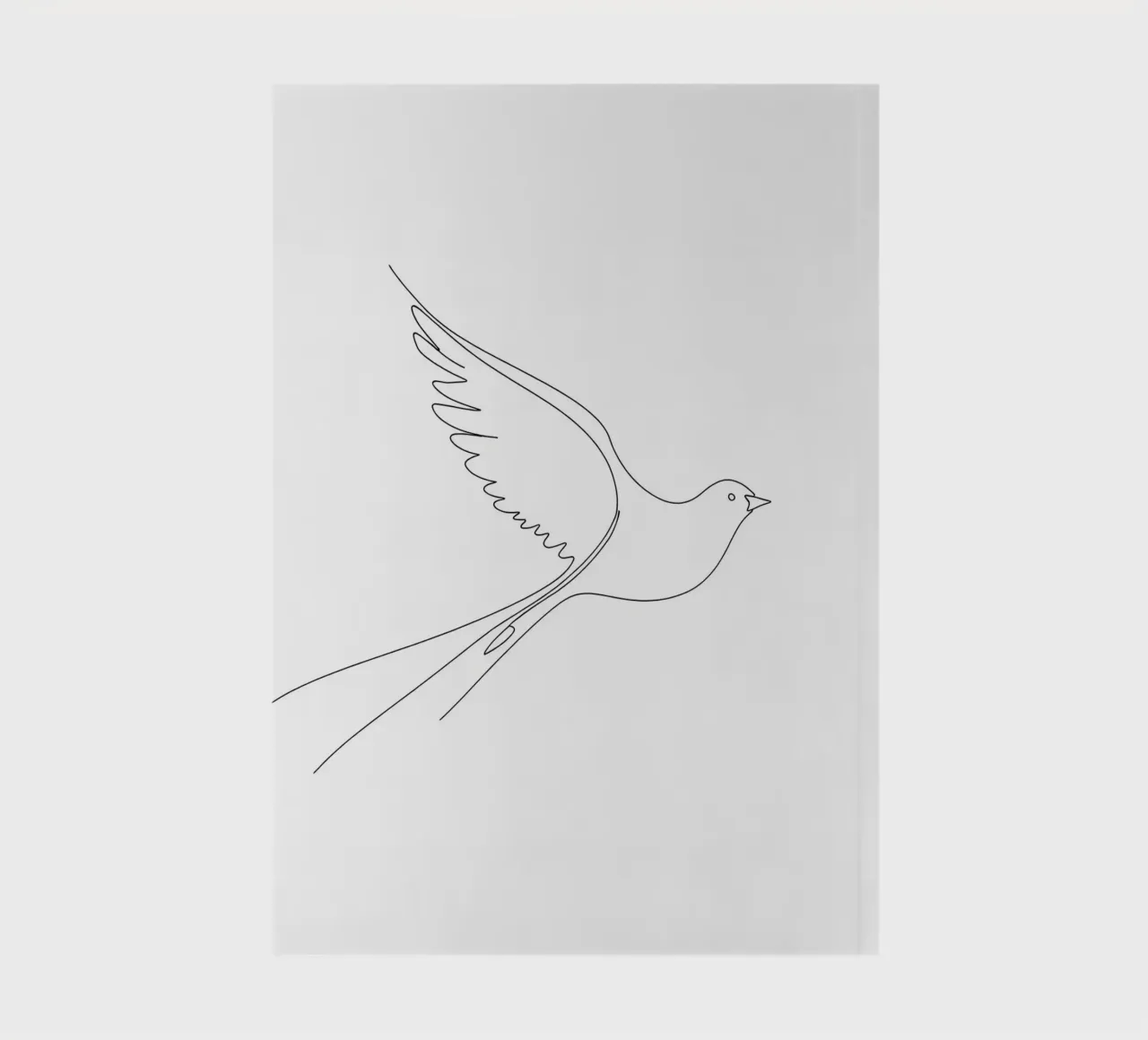 Dessin au trait minimaliste d'une colombe | Modern Abstract Art carnet de notes de Viv Line Art