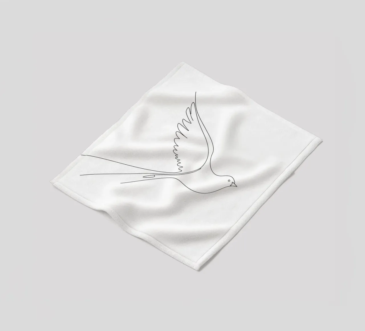 Minimalist Line Drawing of a Dove | Modern Abstract Art fleece blanket by Viv Line Art