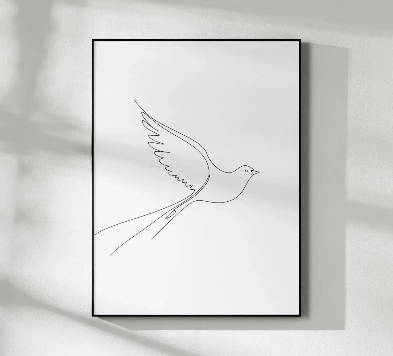 Dessin au trait minimaliste d'une colombe | Modern Abstract Art plexiglas de Viv Line Art