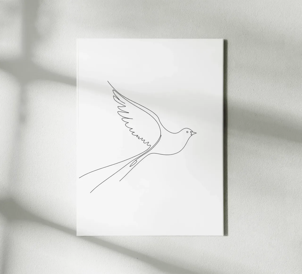 Minimalist Line Drawing of a Dove | Modern Abstract Art canvas by Viv Line Art