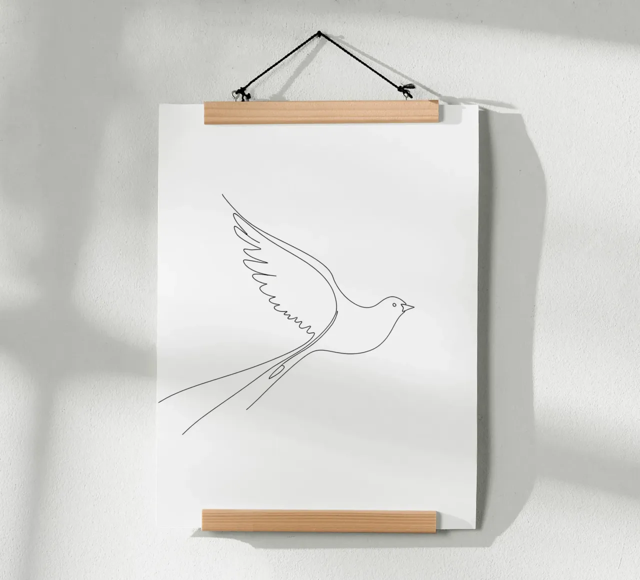 Dessin au trait minimaliste d'une colombe | Modern Abstract Art hahnemühle de Viv Line Art
