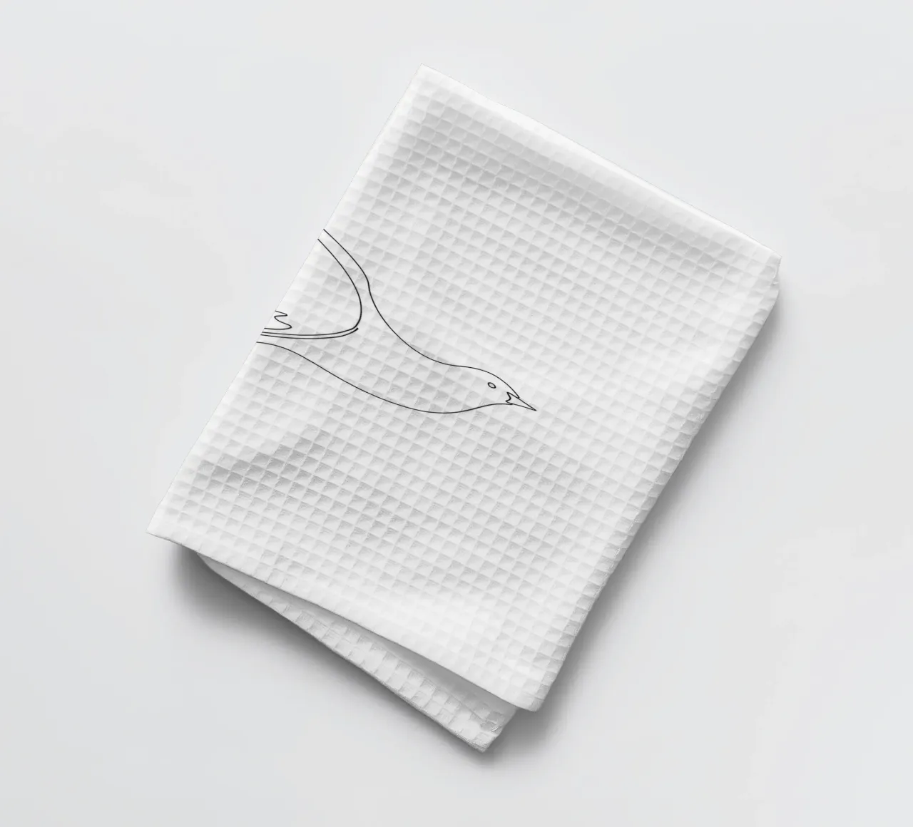 Dessin au trait minimaliste d'une colombe | Modern Abstract Art torchon de Viv Line Art