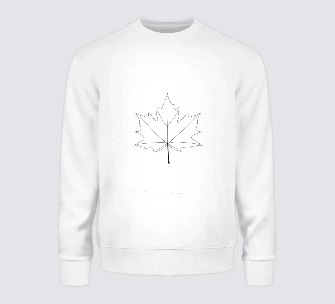 Dessin au trait minimaliste d'une feuille d'érable | Modern Abstract Ar sweat de Viv Line Art