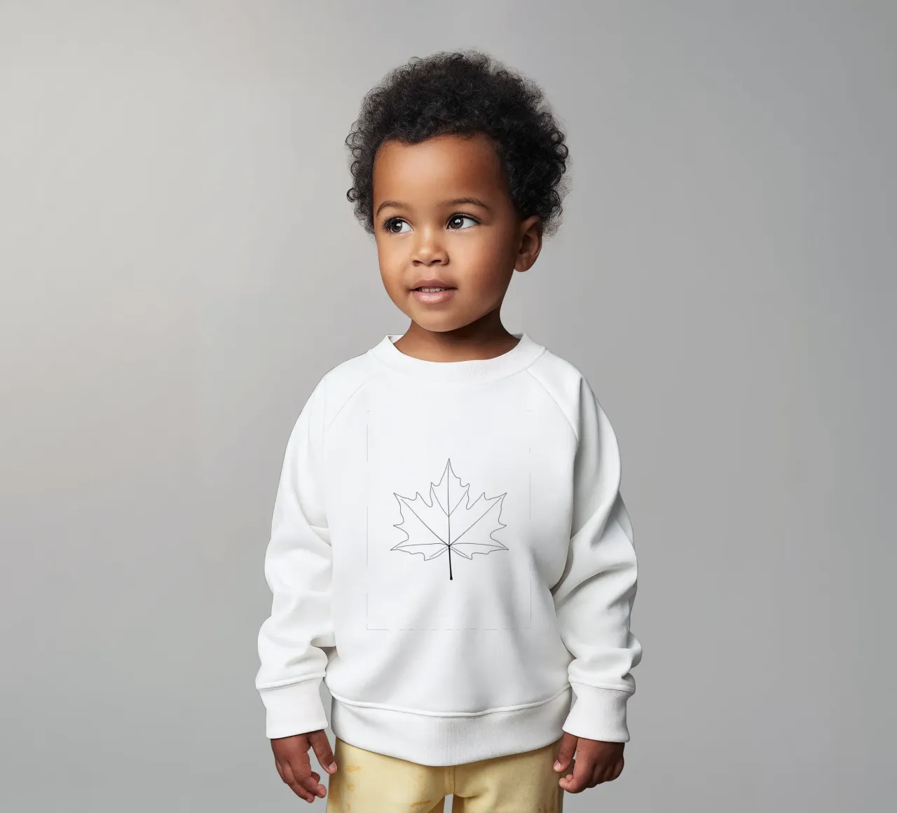 Dessin au trait minimaliste d'une feuille d'érable | Modern Abstract Ar sweat pour bébé de Viv Line Art