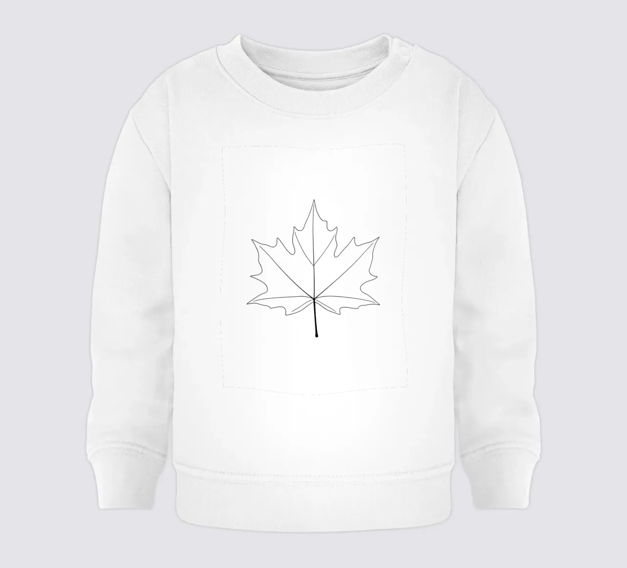 Dessin au trait minimaliste d'une feuille d'érable | Modern Abstract Ar sweat pour bébé de Viv Line Art