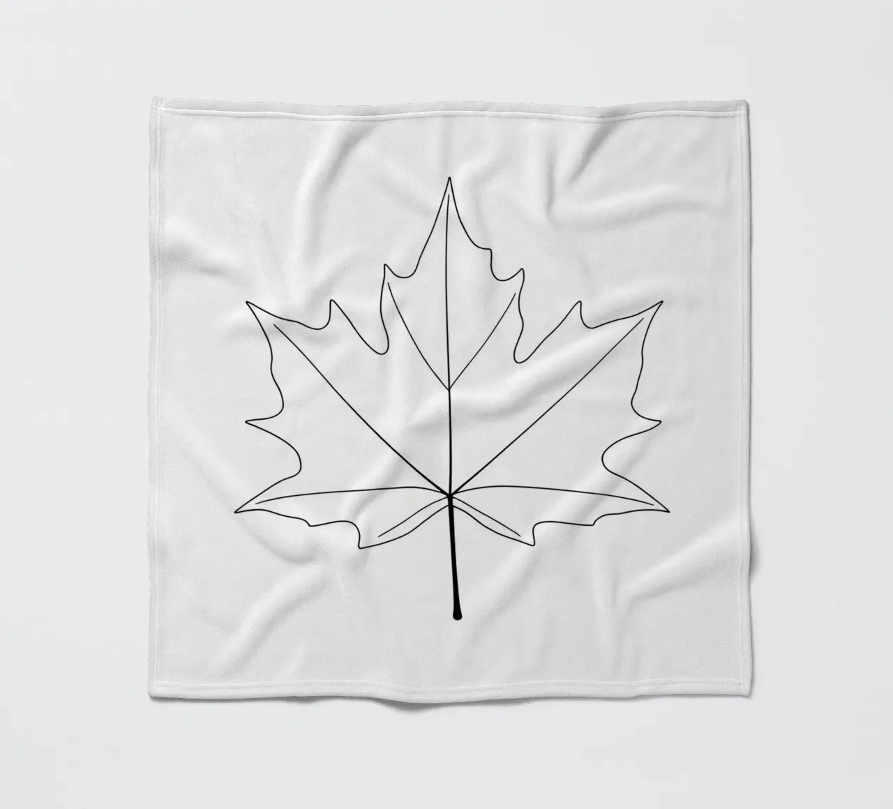 Minimalist Line Drawing of a Maple Leaf | Modern Abstract Ar fleece blanket by Viv Line Art